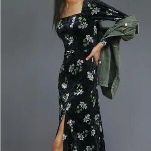 Hutch Floral Midi Dress in Black and White